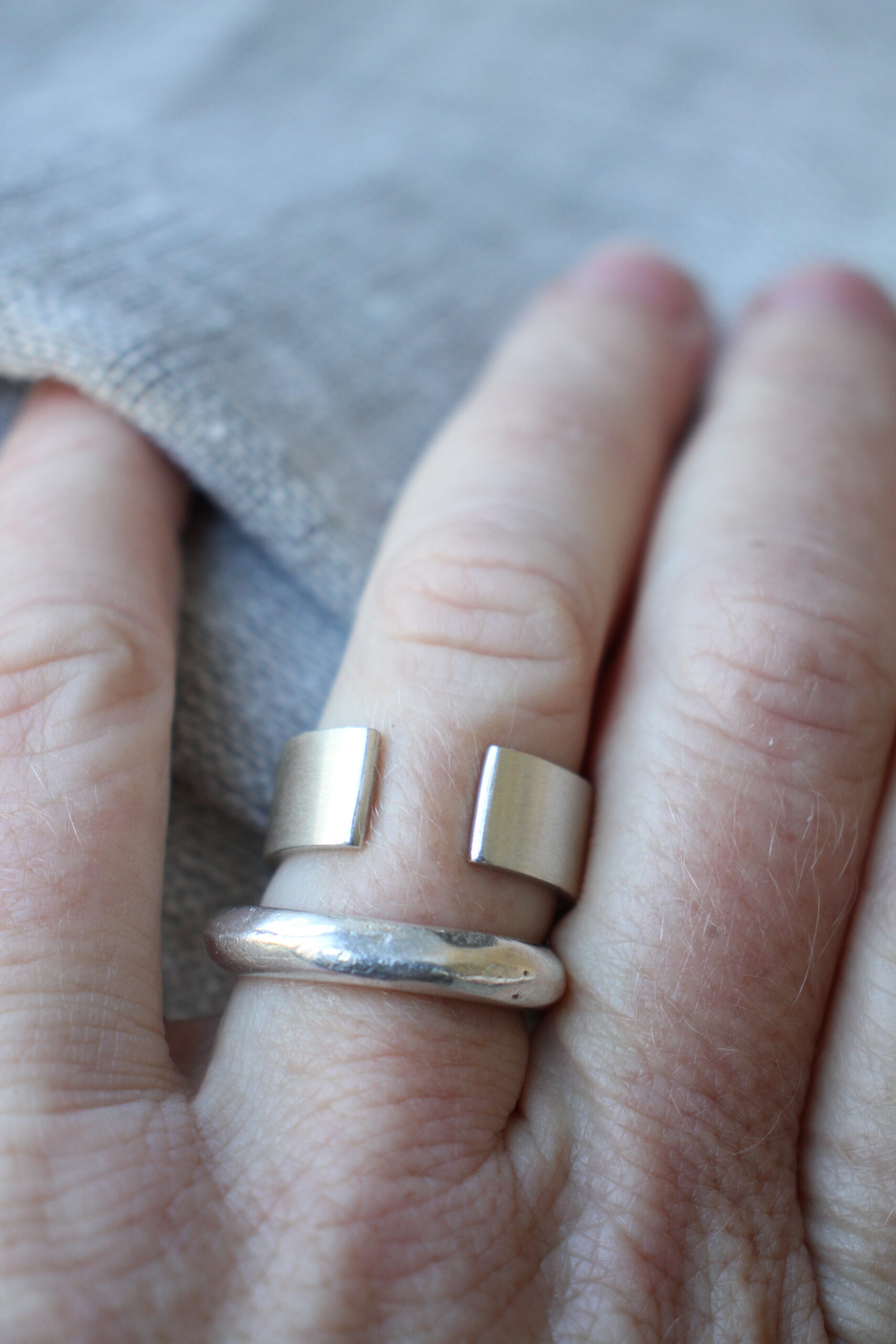 Open silver ring - Image 9