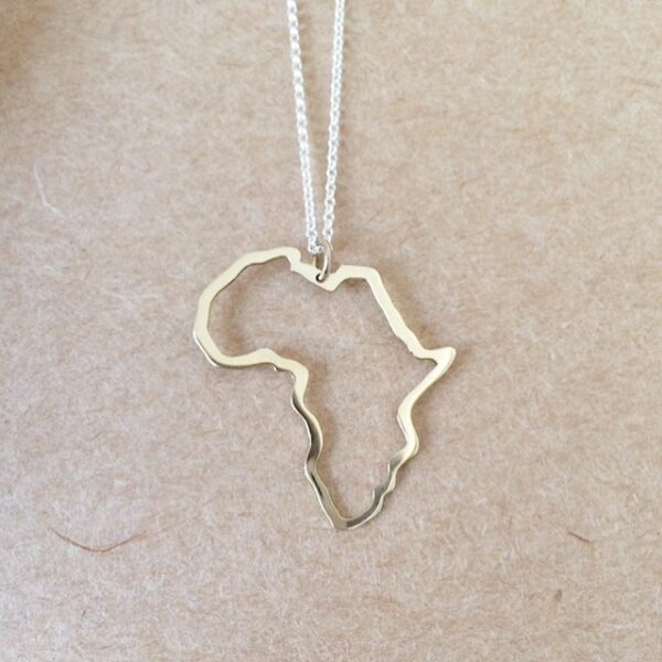Africa outline necklace - gold
