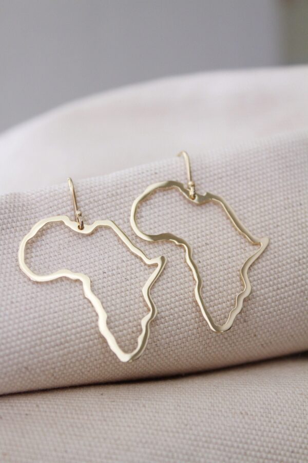 Africa outline earrings - gold