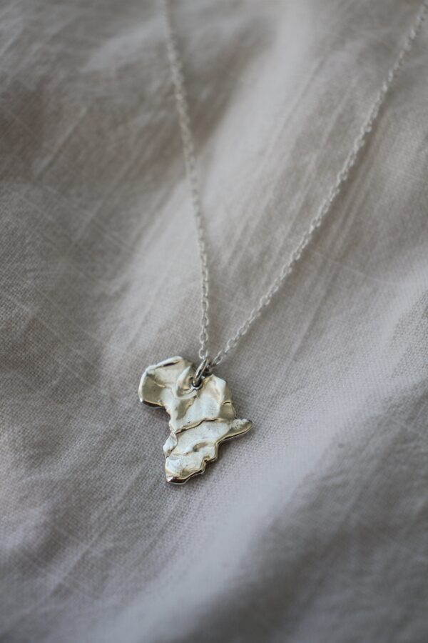 Africa necklace - textured silver