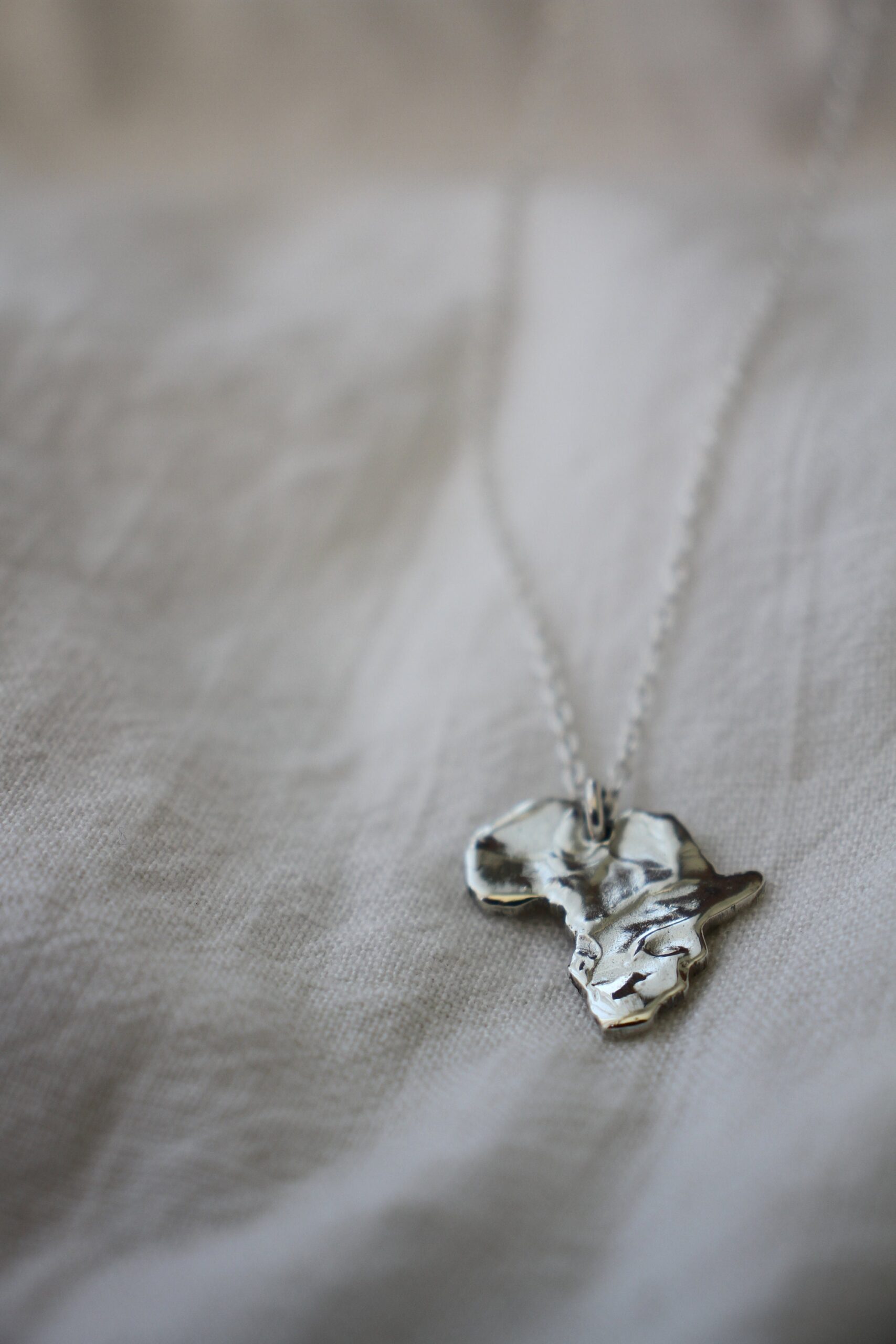 Africa necklace - textured silver - Image 7