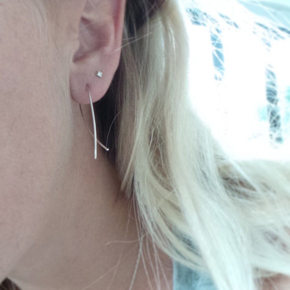 Arc earrings - silver - Image 4