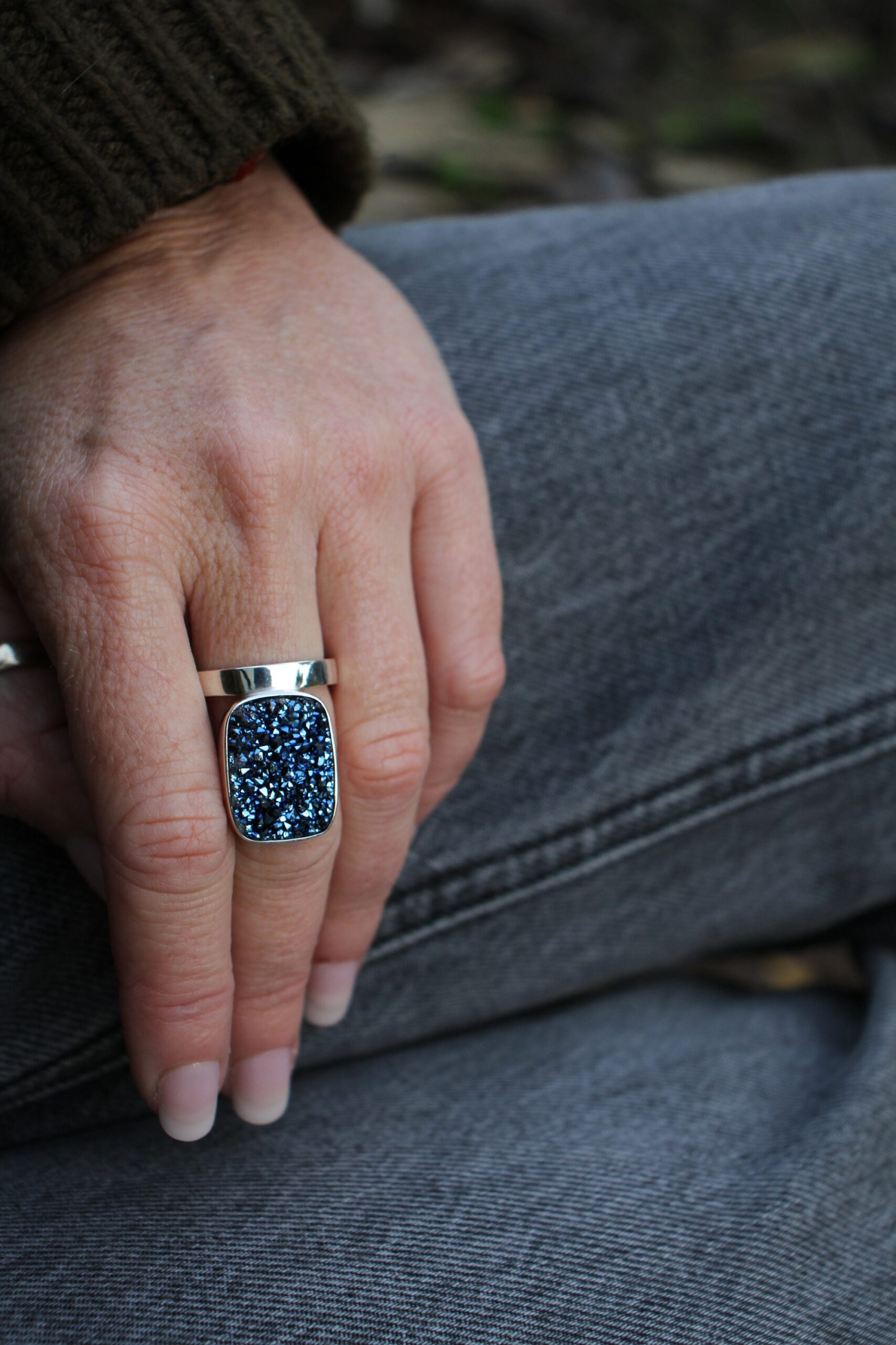 Blue drusy statement ring - Image 4