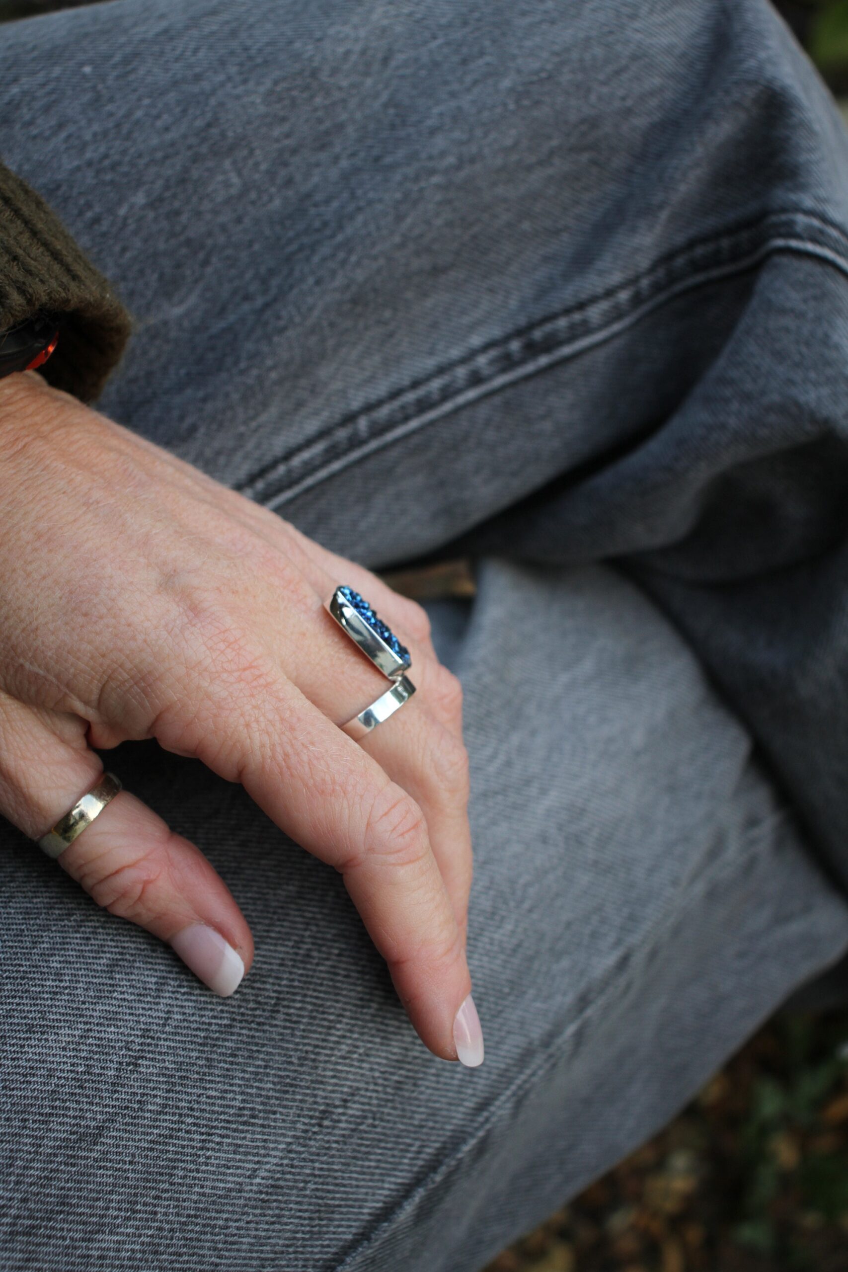 Blue drusy statement ring - Image 5