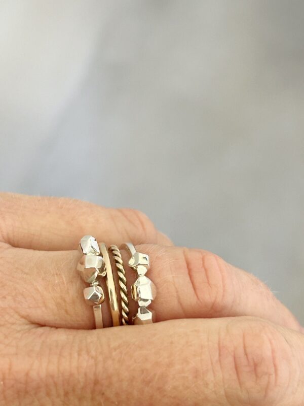 Faceted rock ring