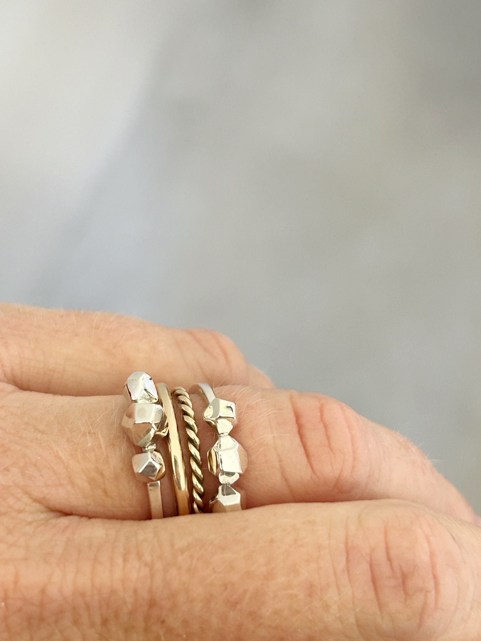 Faceted rock ring