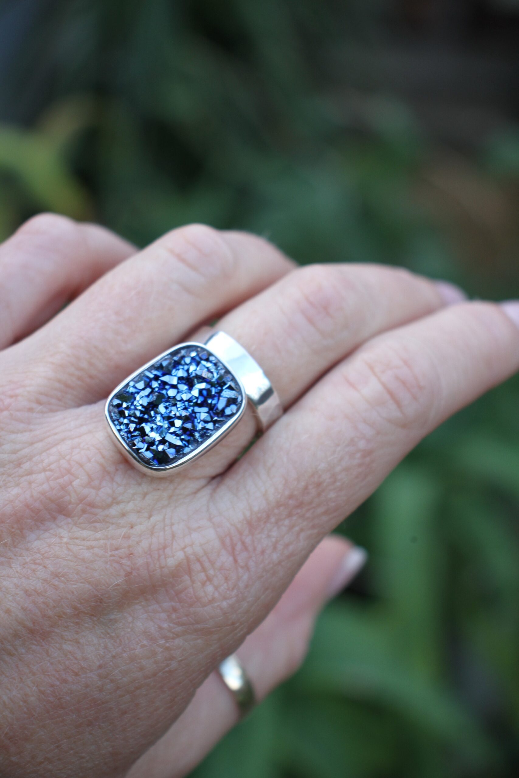 Blue drusy statement ring - Image 2
