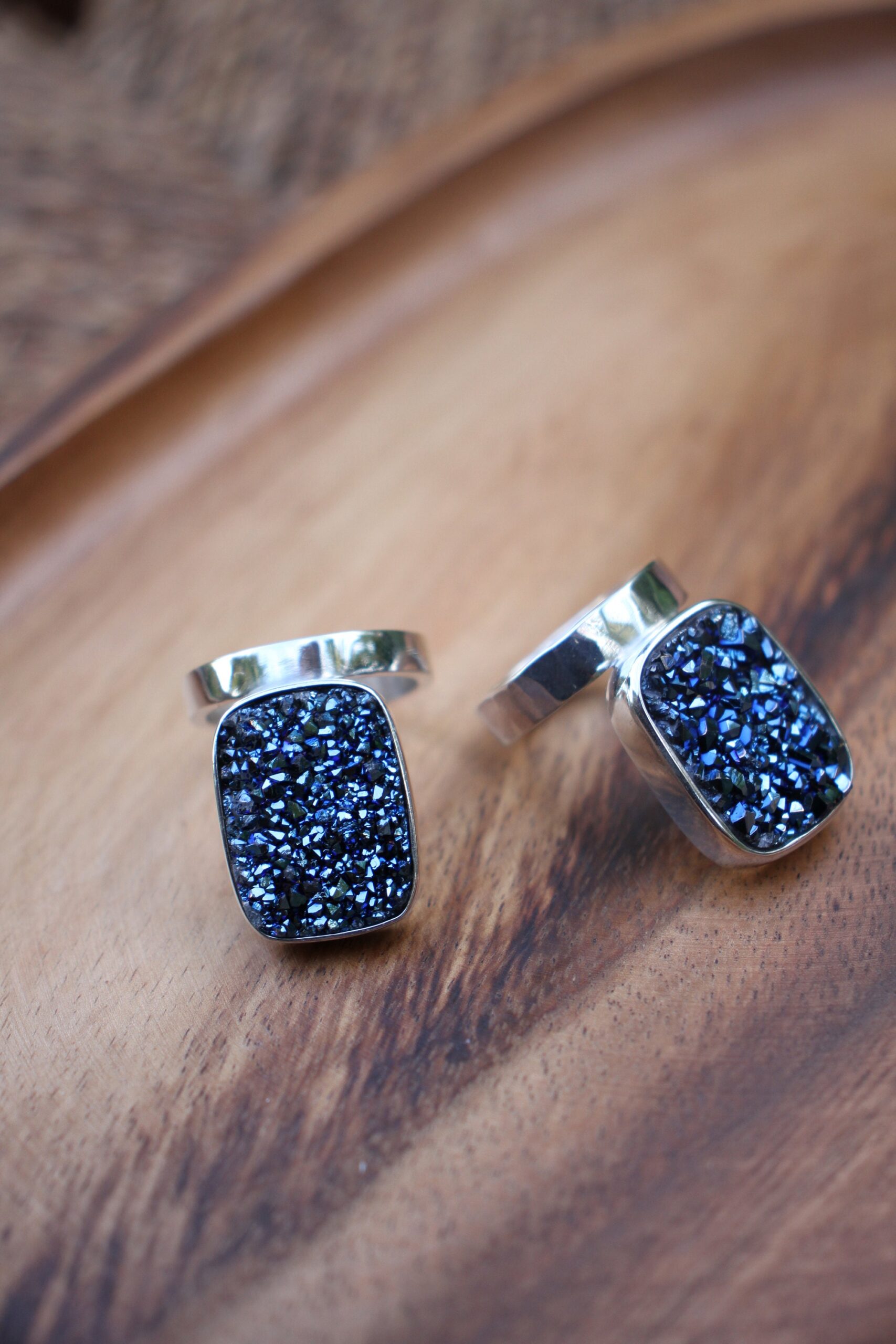 Blue drusy statement ring - Image 3