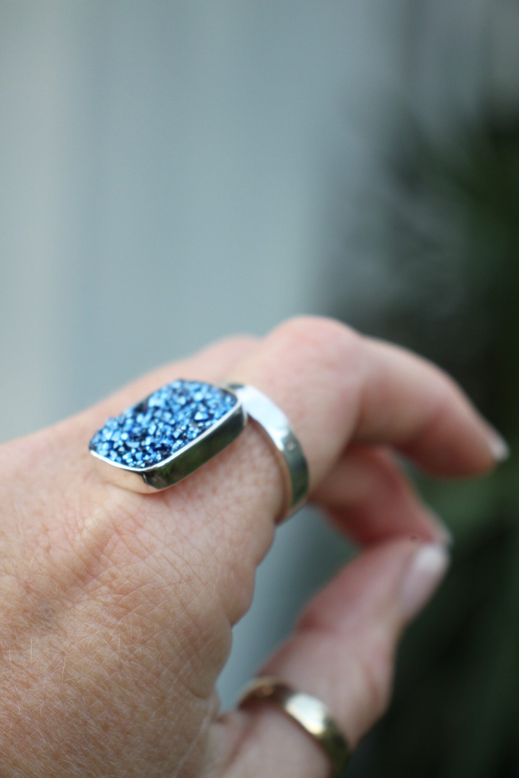 Blue drusy statement ring - Image 6
