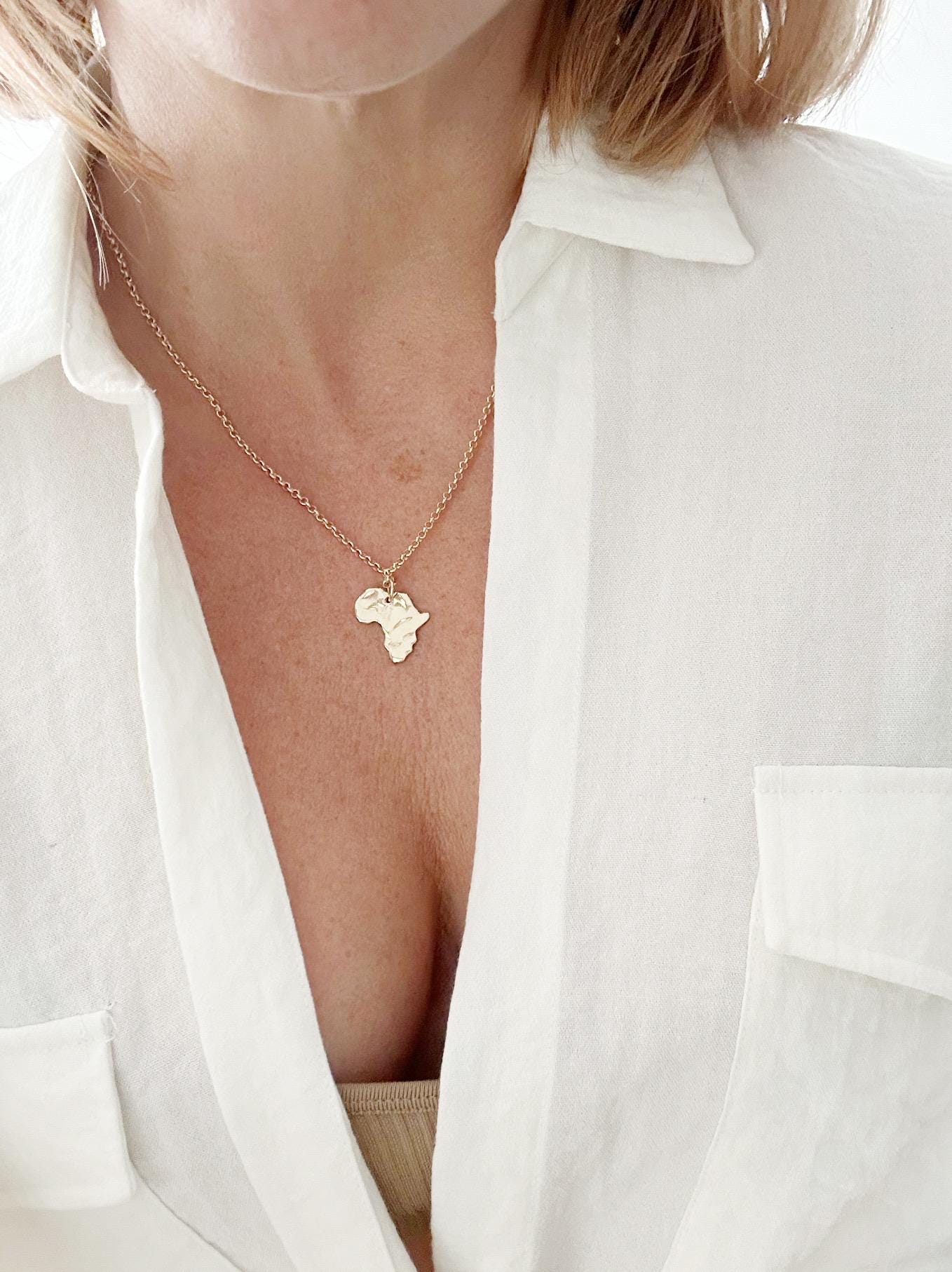 Africa Pendant - textured gold - Image 12