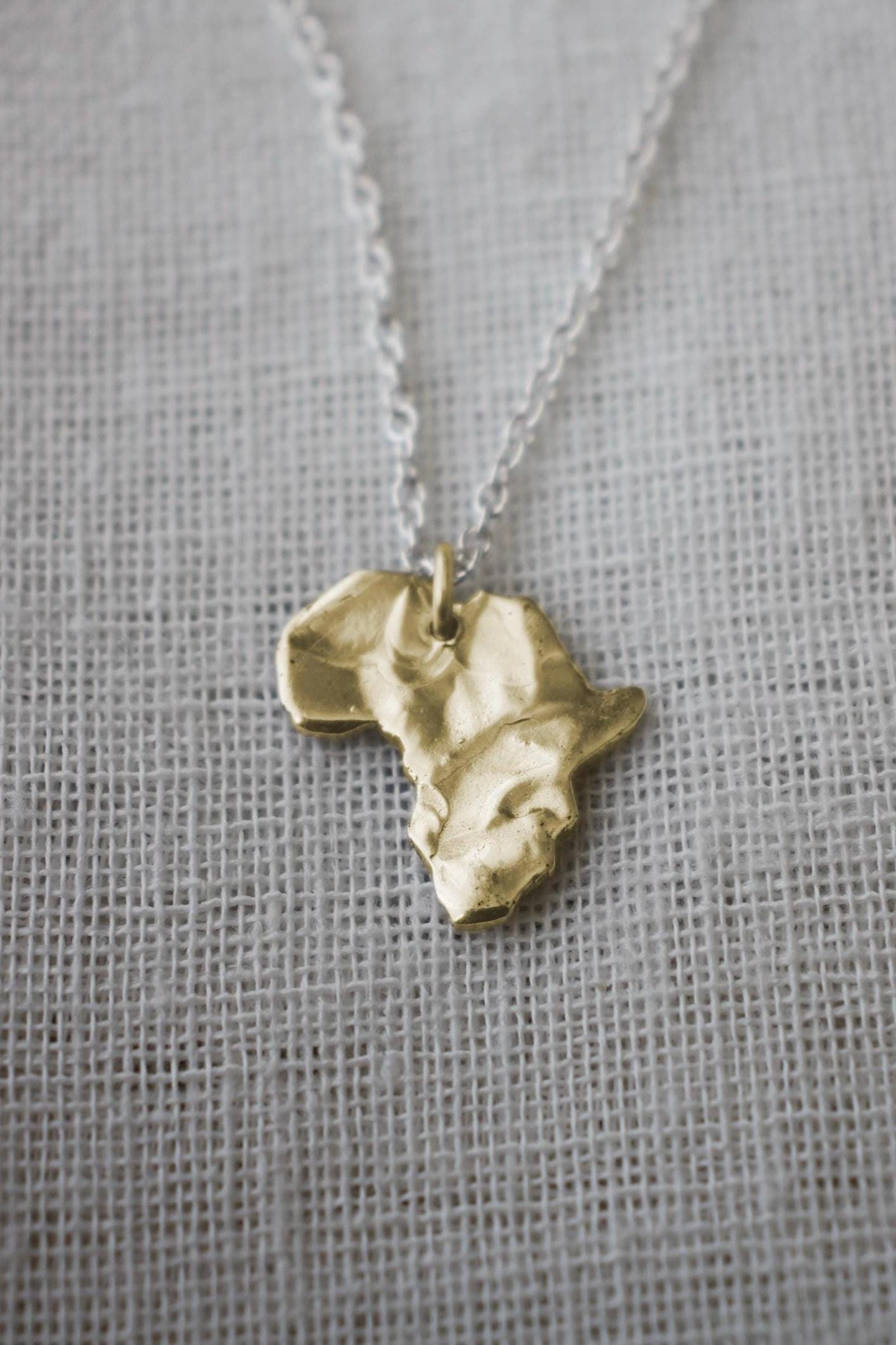 Africa Pendant - textured gold - Image 2