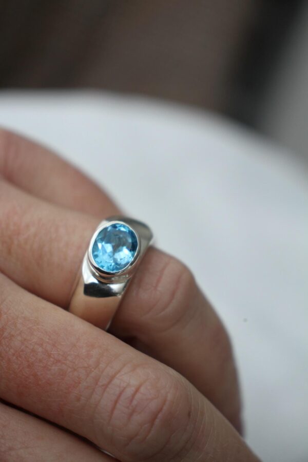 Blue topaz statement ring