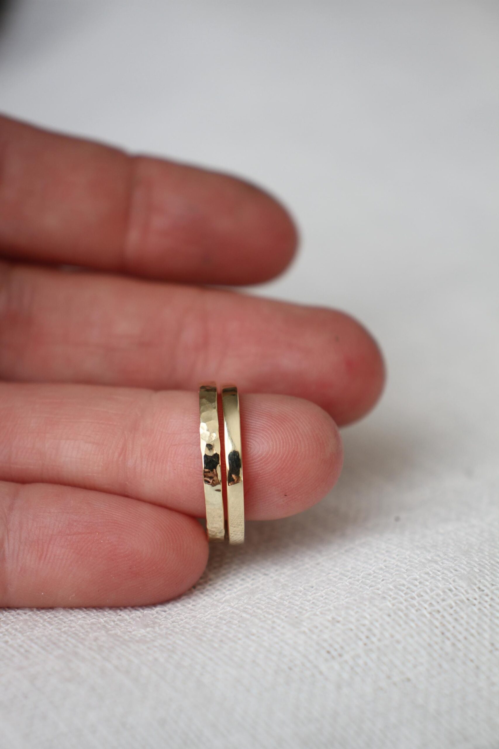 Gold stacking rings - simple wedding band - Image 2