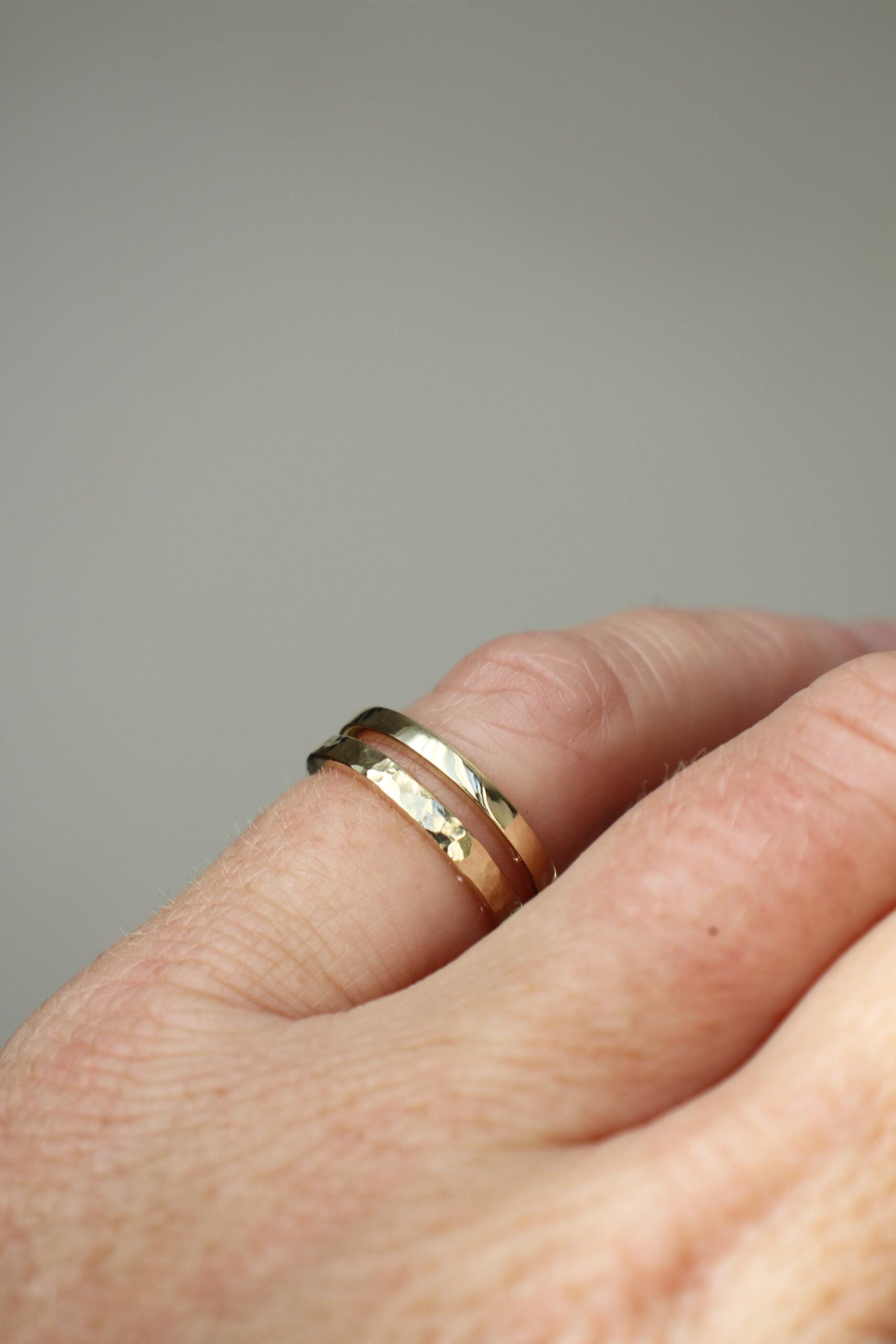 Gold stacking rings - simple wedding band - Image 8