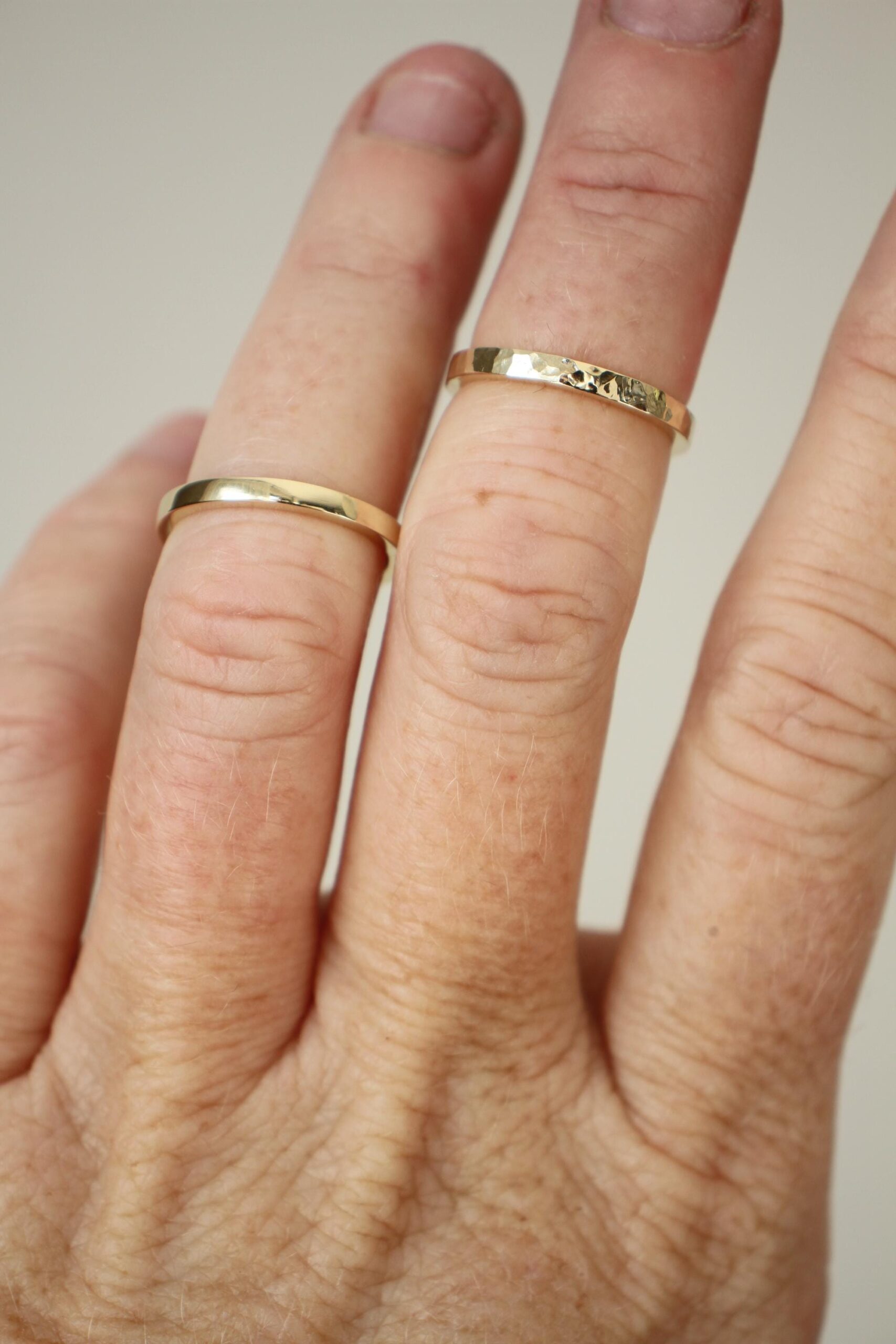 Gold stacking rings - simple wedding band - Image 9