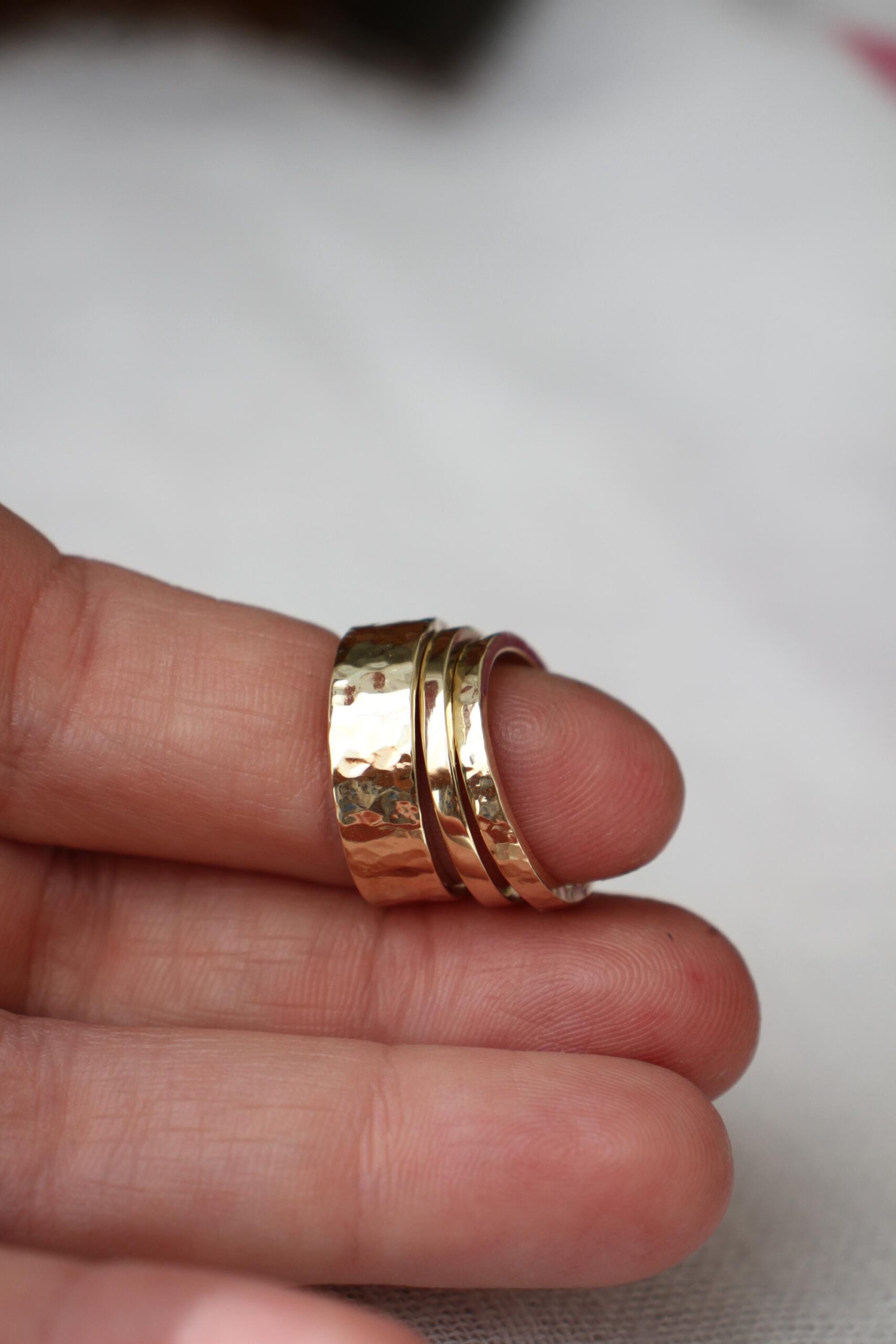 Gold stacking rings - simple wedding band - Image 11