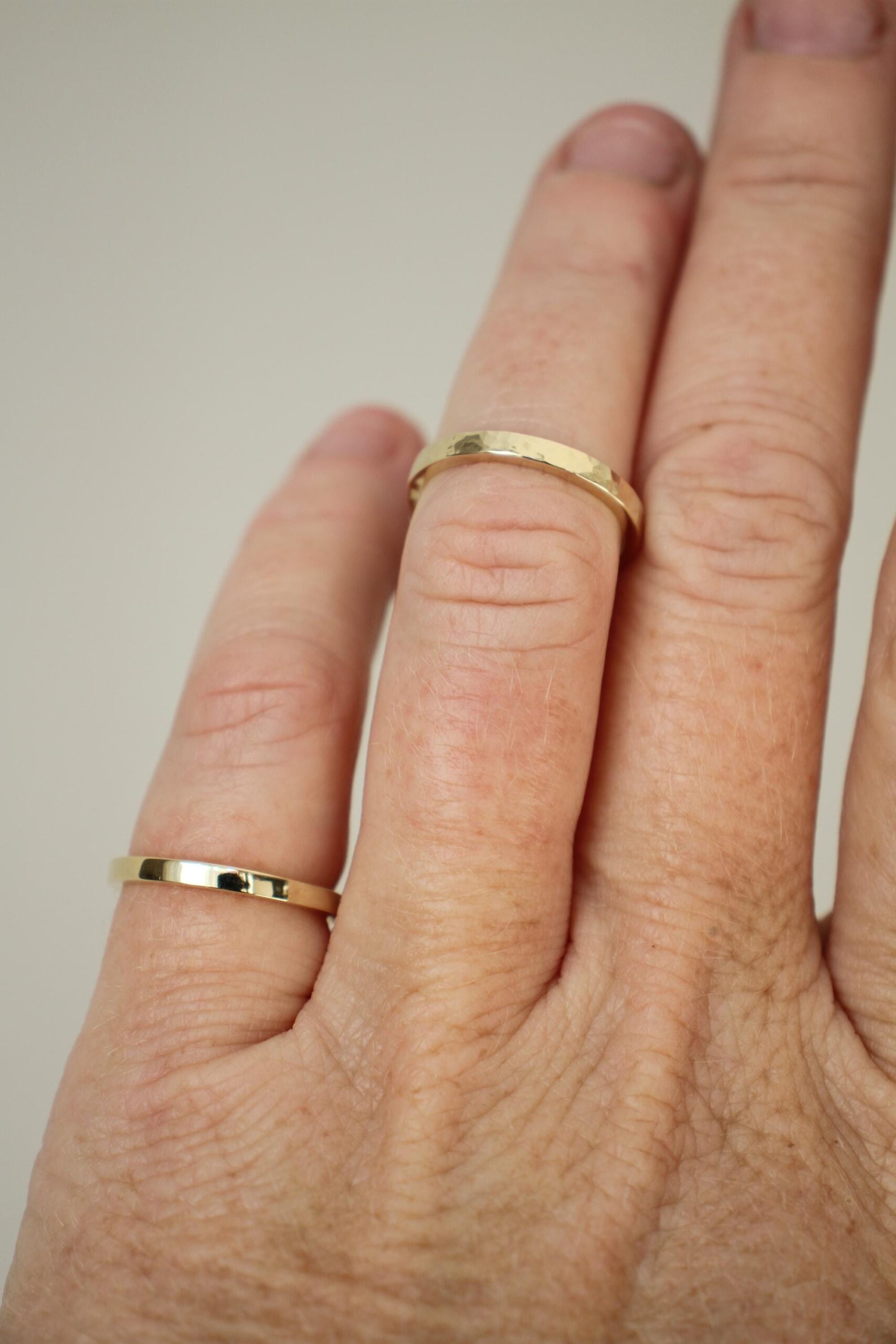 Gold stacking rings - simple wedding band - Image 7