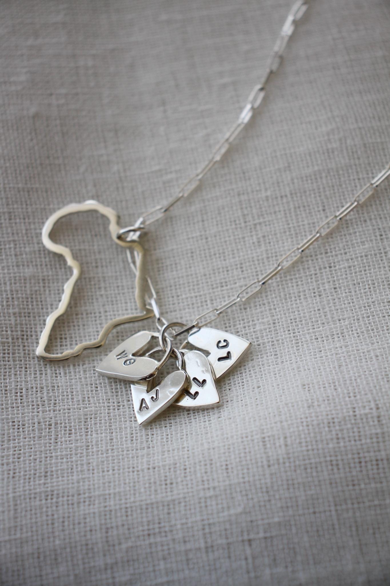 Africa necklace + initial heart charms - Image 10